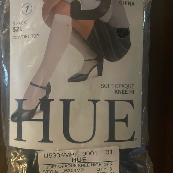Hue comfort, top, soft opaque kneehighs a three pack black - Picture 1 of 4